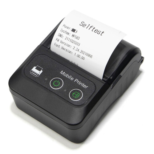 Portable Bluetooth Receipt Printer 57mm Width Wireless BT4.0 Compatible with Android iOS 3-Day Battery Life