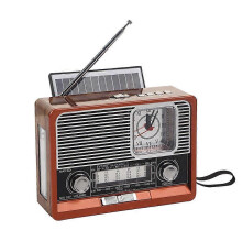 Portables Retro-Radio AM FM Kurzwellen mit Bluetooth-Verbindung und LED-Taschenlampe