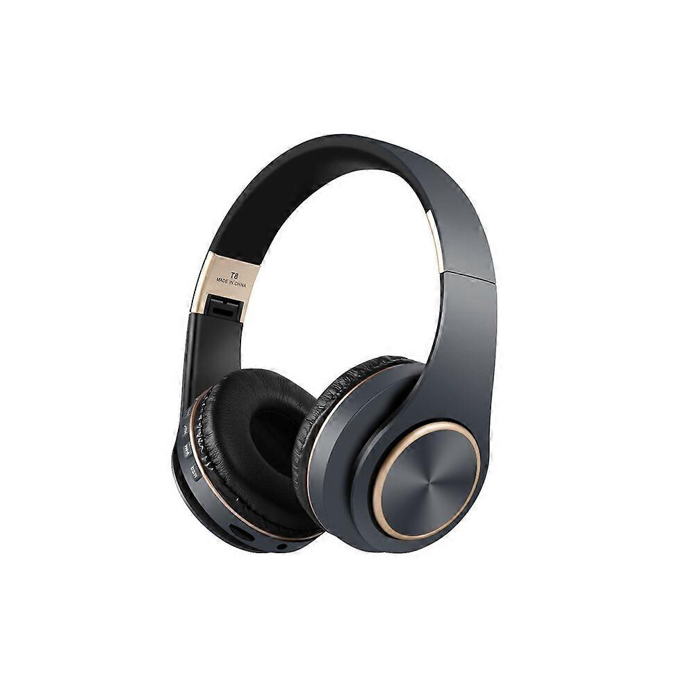 Bluetooth Headphones T8 Noise Cancelling Foldable With Audio Cable Gray 6901508002814