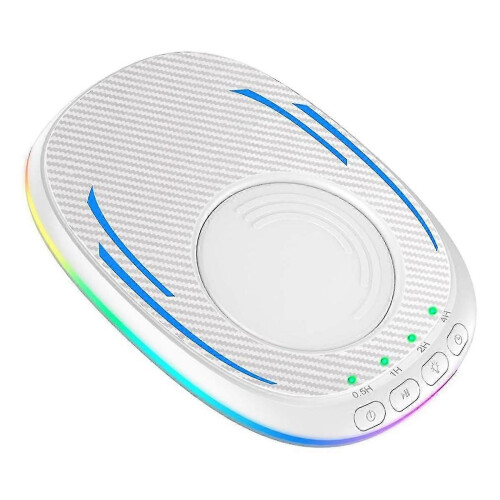Mouse Jiggler, White Plastic, Timed Mute Anti-Sleep with Breathing Light