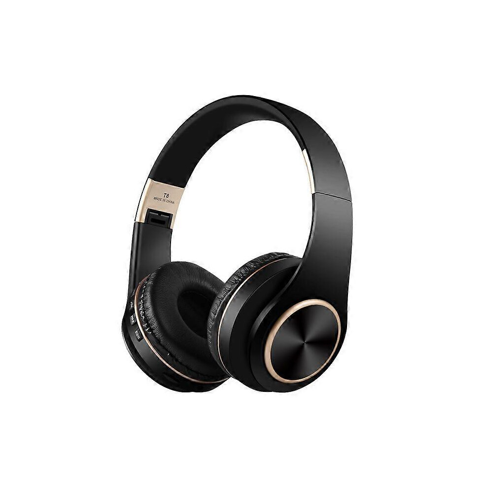 T8 Bluetooth Headphones Noise Cancelling Foldable With Audio Cable Black 6901508002845