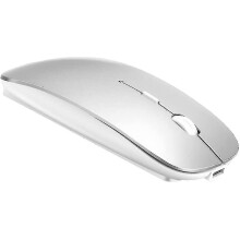 Wireless Bluetooth-Maus für MacBook iPad Laptop 3 einstellbare DPI 450mAh aufladbar Silber