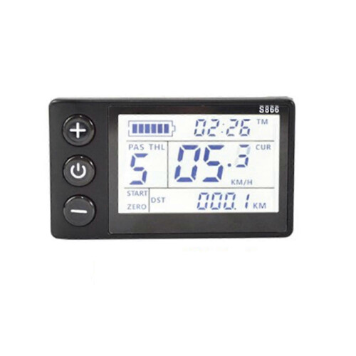 Οθόνη LCD για ηλεκτρικό ποδήλατο S866 Μαύρη 24V-48V υδατοδιαβέβαστη γενική τύπος 1