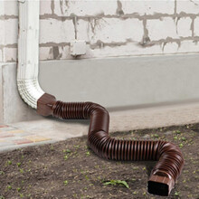 Plastic Rain Gutter Extender 1 Set Brown Telescoping 17-59 Inches Easy to Install