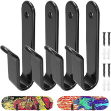 Snowboard Wall Mount Clips, 4pcs, Rubber Coated Rustproof and Durable