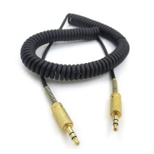 Audio-kabel, geschikt voor Woburn Kilburn II, 3.5mm mannetje-naar-mannetje veerkaabel zwart