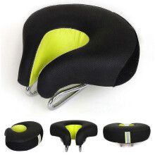 Sella da Bicicletta Senza Naso YF-1051 1901619mm 420g Assorbimento Shock Riduzione Frizione Unisex Universale per Biciclette da Montagna Verde