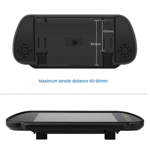 Monitor de Retrovisor LCD para Carro de 1,7 Polegadas com Tela HD 16:9, 2 Entradas AV, Preto, Mudança Automática de Brilho e Universal 2
