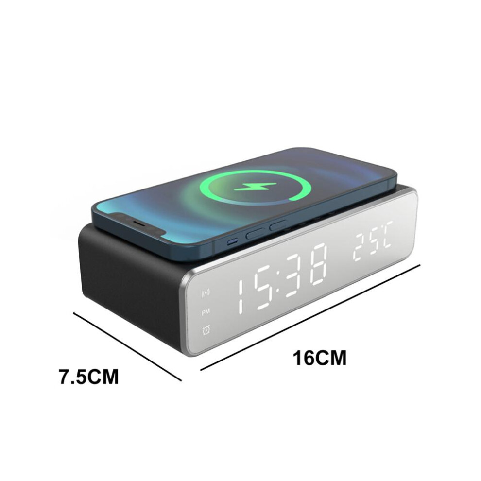 5W Multi-Function Alarm Clock: Time Temp & Wireless Charging 4621377753021