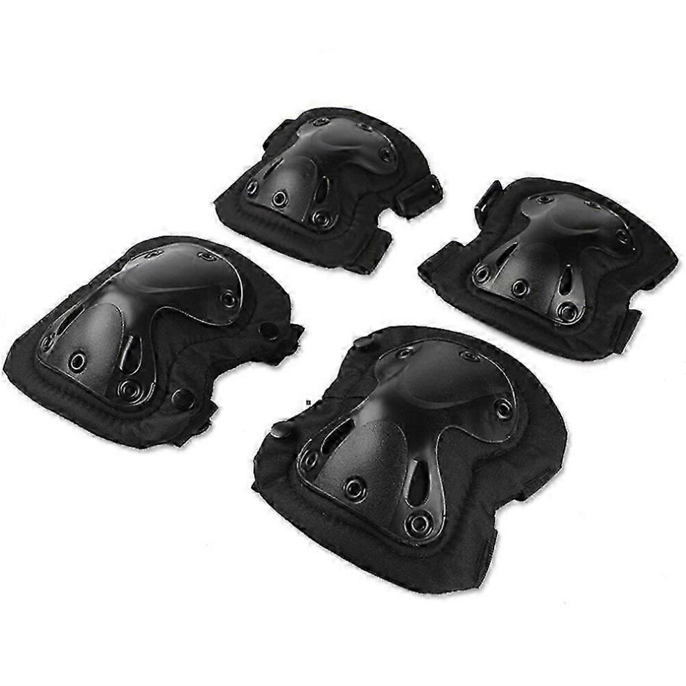 Tactical Knee And Elbow Pads Set 4Pcs Black A(M) Level 2 Protection 6901508012349