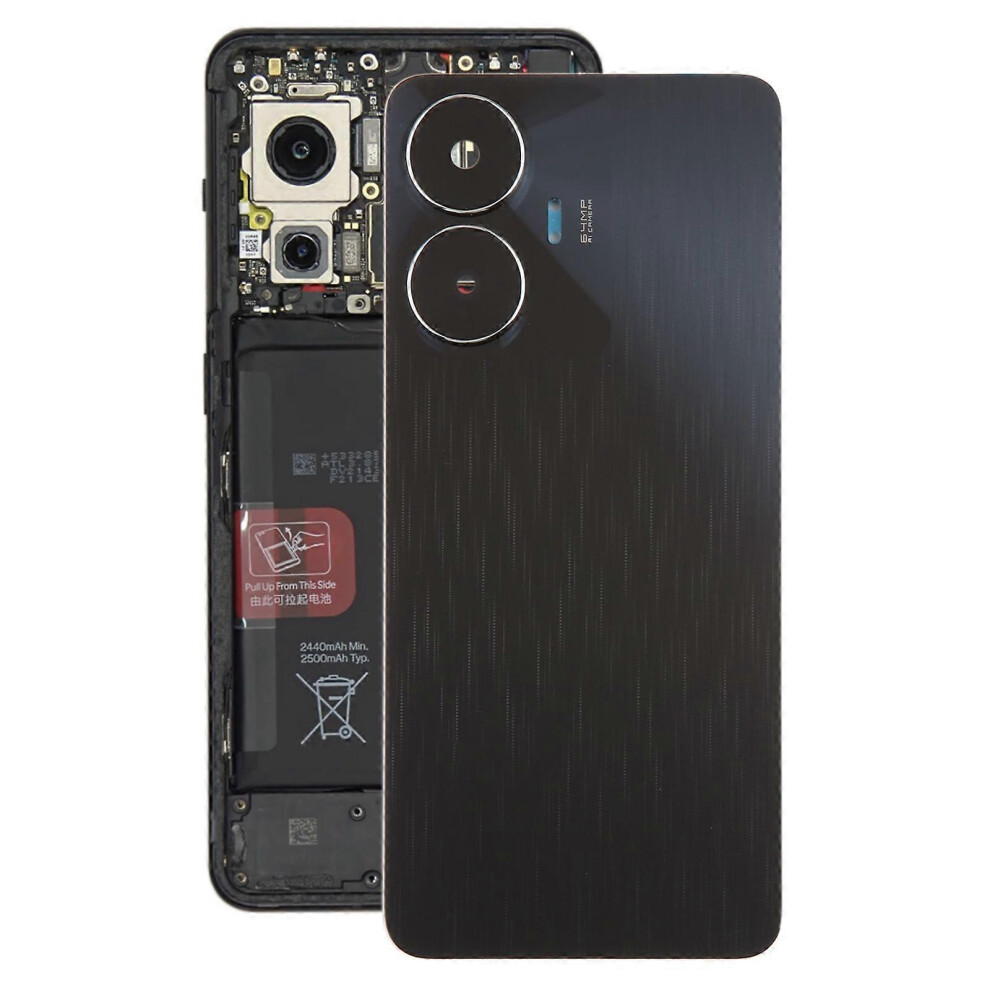 Battery Back Cover For Realme C55 With Camera Lens Cover Black 6901508011038