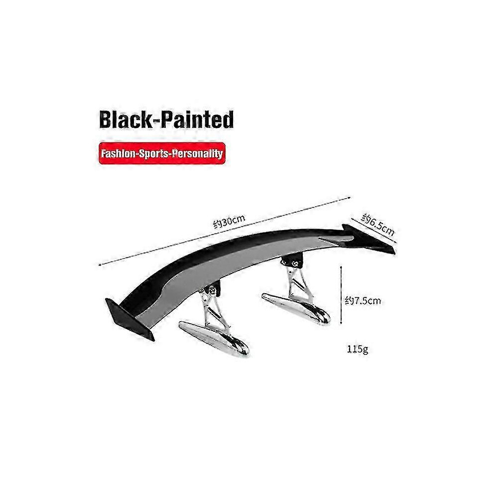 Car Carbon Fiber Spoiler Fg05 30Cm Adjustable Angle No Drilling Painted Black 6901508013803