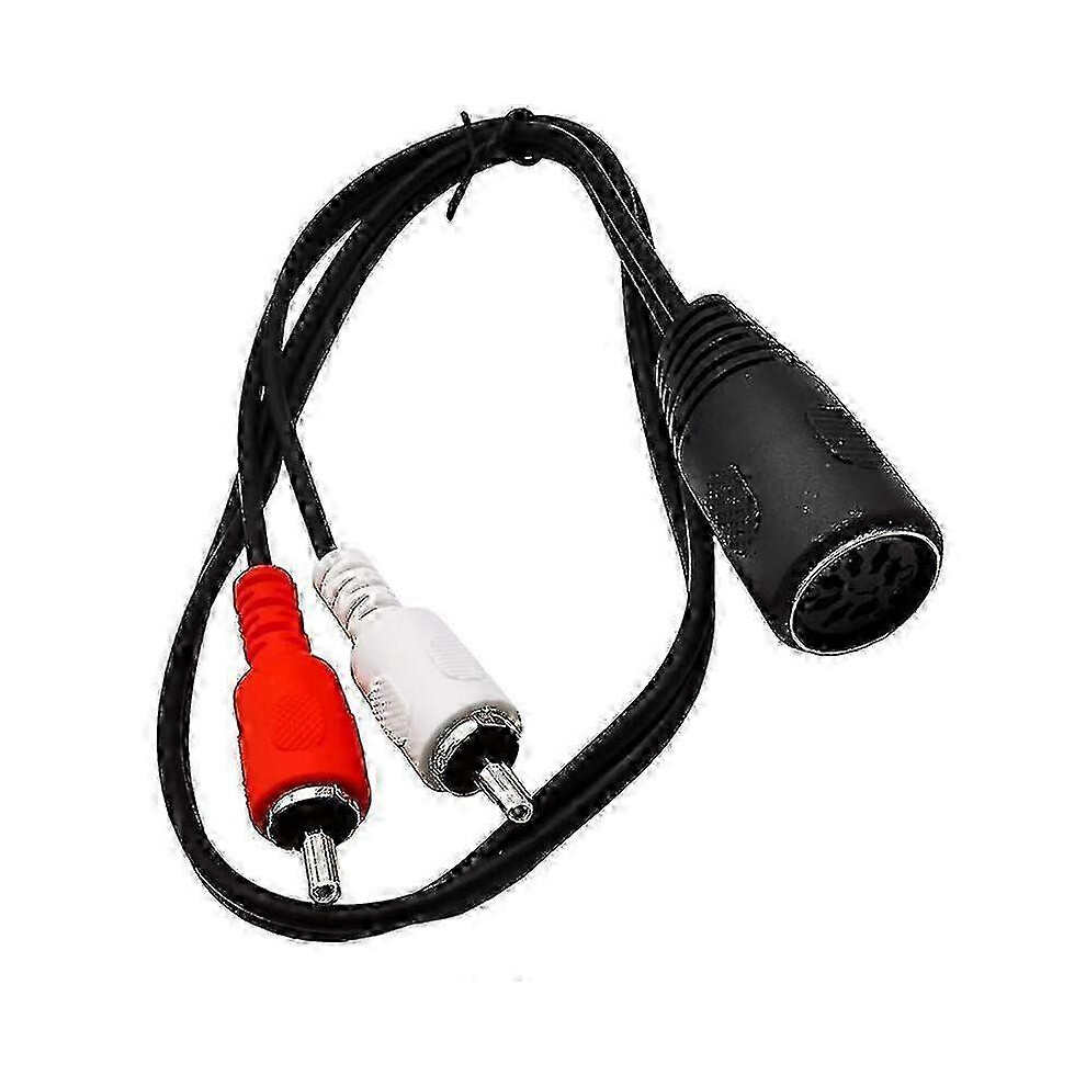 1.7-Pin Din Female To 2 Rca Male Audio Cable 0.5M Ce Certified 6901508014152