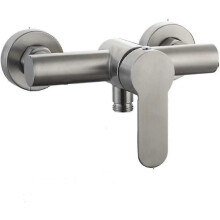 Wall-mounted stainless steel shower faucet with single handle ceramic valve core for temperature control of hot and cold water