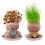 Boneca de Cabeça de Grama, Conjunto de 2 Peças, Decoração de Mesa Fácil de Cuidar 1