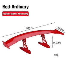 Ala de Fibra de Carbono para Carro, FG05 30cm (Vermelho-Comum), Ângulo Ajustável sem Necessidade de Perfuração