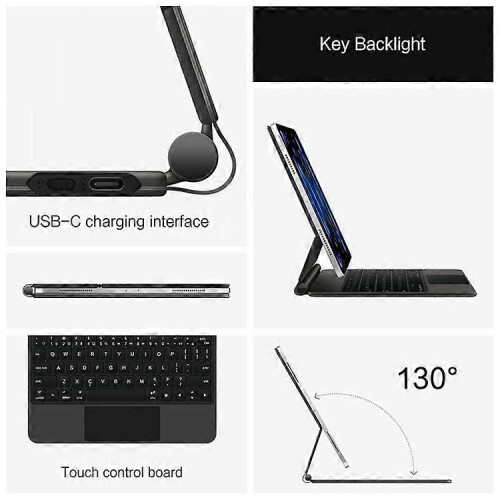 Θήκη Κλειδιού για Tablet για iPad Pro 11/Air με Προβολή Φωτός και Φόρτιση USB-C Πράσινη 2