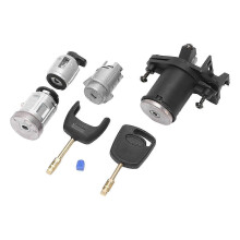 Zündstartschalter Türschlosszylinder-Set, geeignet für Ford Fiesta MK5 Fusion 4 Stück, Aluminiumlegierungsmaterial