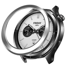 Watch Bezel Compatible with Xiaomi Watch S4/S3 Silver 0.3cm Thin and Light PC Material