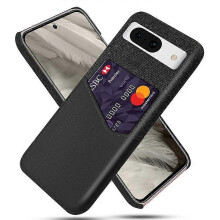 Custodia per cellulare per Google Pixel 8a nera in pelle PU con slot per carte antiscivolo e resistente agli urti