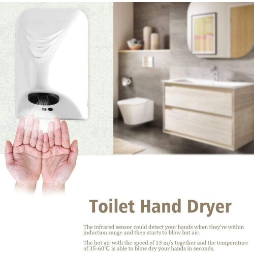 Automatic Hand Dryer Wall Mounted  Speed Drying ABS Hot Air Touch Energy Saving for Bathrooms 2