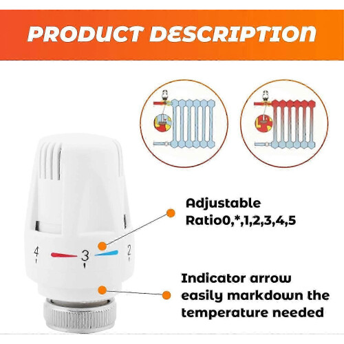 Thermostatic Valve Head, 4-Pack M301.5 Thread, Suitable for Compact Radiators 1