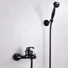 Brass Retro Wall Mounted Bath Mixer Tap Single Lever Shower Mixer Antique Finish For Modern Bathrooms