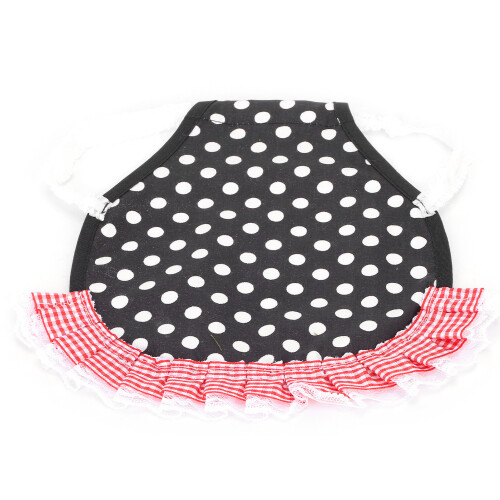 Chicken Saddle Apron Feather Fixer with Elastic Straps Black/White Dots, 22x20cm 1