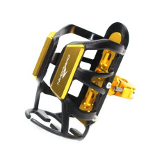 Motobike Bottle Cages For Motorcycle CNC Beverage Water Bottle Cup Holder Mount Gold