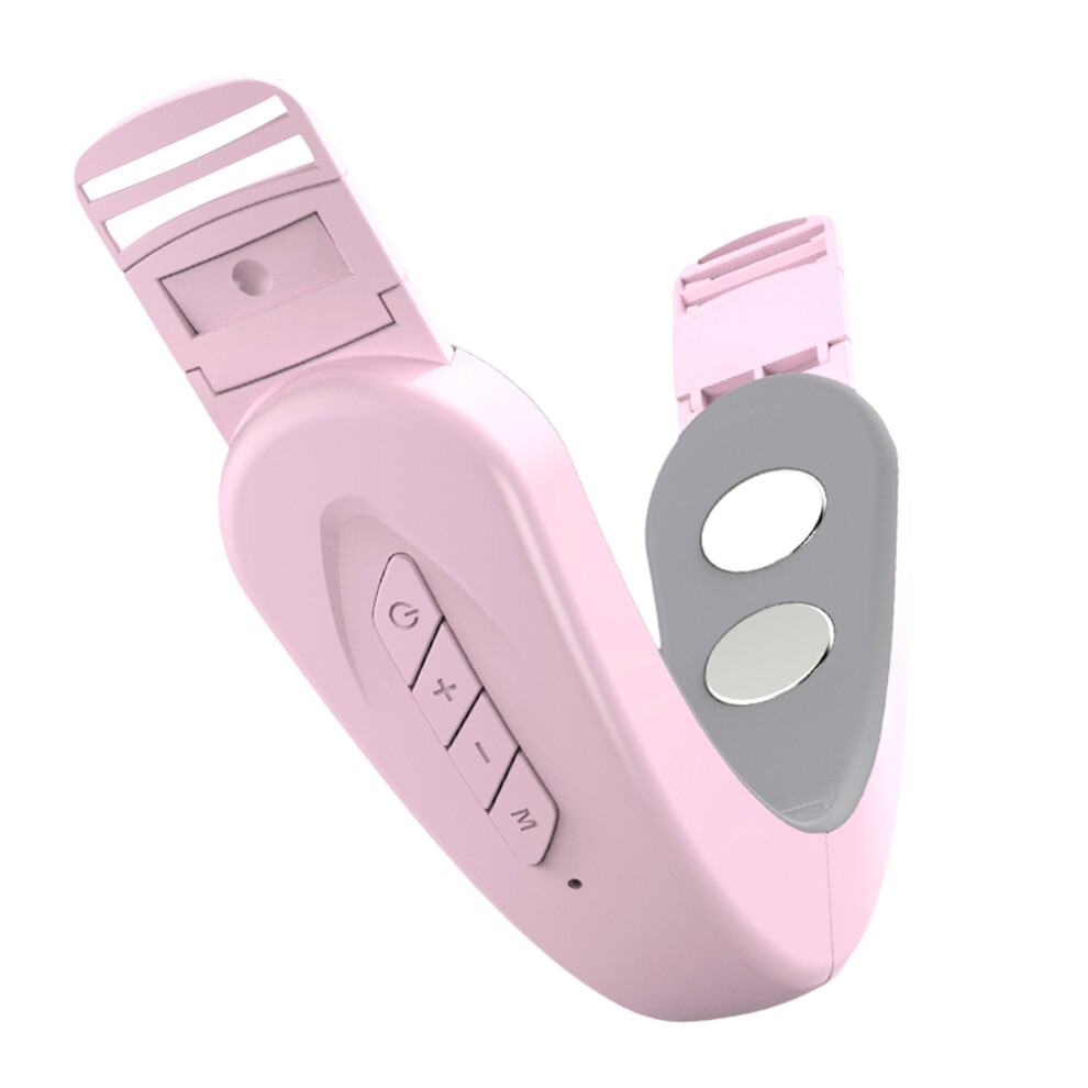 Electric Pulse Neck Massager With Heat, Intelligent Pain Relief Tool, TENS Relaxation Device With Stainless Steel Surface, Ergonomic U Shaped Wireles