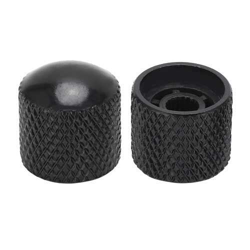 3Pcs Metal & ABS Guitar Control Knobs Volume Tone Replacement Black 1.8cm 2