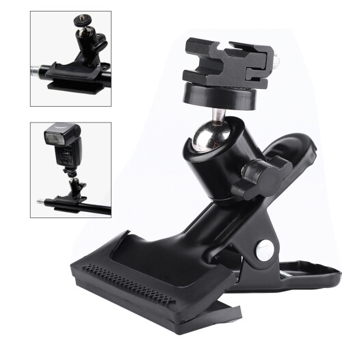 Versatile Metal Photo Clamp with 1/4'' Thread & Cold Shoe Bracket 2