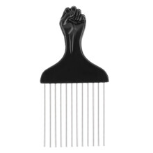 Fém afro fésű göndör, vastag hajra, bőrbarát dizájnú, karbonszálas afro frizurákhoz, fonott hajformázó eszköz megerősített fogakkal