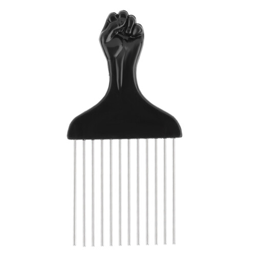 Μεταλλική χτένα Afro για σγουρά και πυκνά μαλλιά, φιλική προς το δέρμα λαβή από