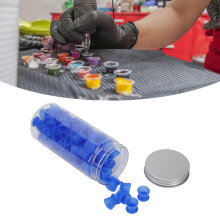 100 pezzi di tazze in silicone per inchiostro per tatuaggi, blu, 17 mm x 14 mm, contenitori usa e getta per trucco