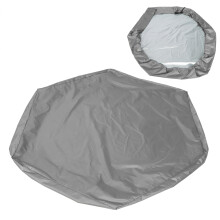 Couverture imperméable pour bac à sable Hexagonale avec cordon de serrage, gris, résistante aux UV