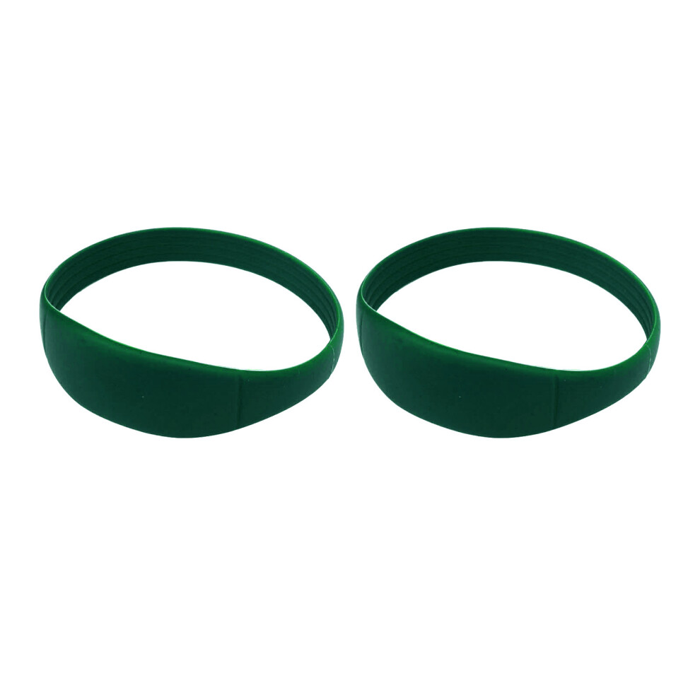 Dark/Green 2Pcs Silicone Patella Tendon Knee Support Brace One Size For Sports