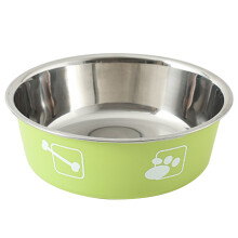 Stainless Steel Cat Bowl Cat Feeding Bowl Dogs Bowl Pet-Green L