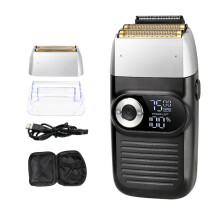 Wiederaufladbarer Popup-Trimmer, elektrischer Rasierer, 2-in-1-Folienklinge, Herrenrasierer, LED-Display, einstellbare Geschwindigkeit, gründliche