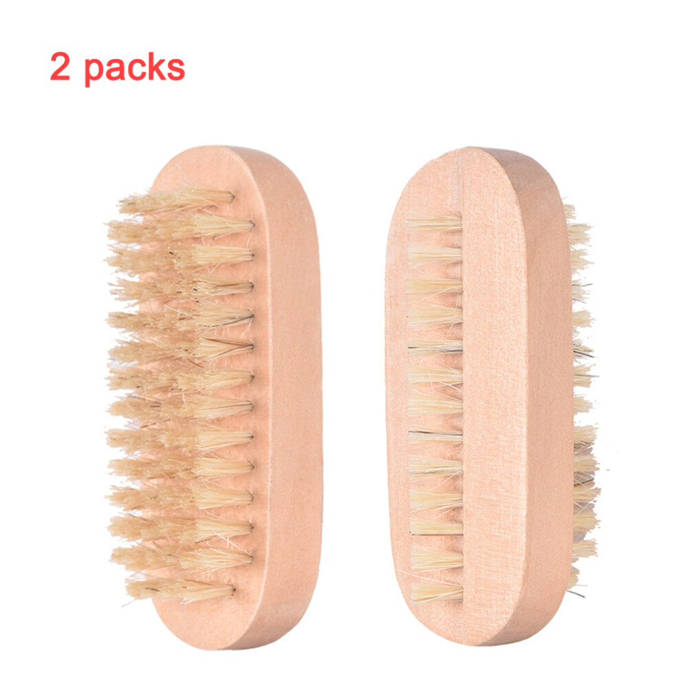 Wooden Manicure Brush Tool, Ideal For Cleaning Hands And Nails - Portable And Practical Nail Art Tool, With Double Sided Wooden Nail Brushes, For
