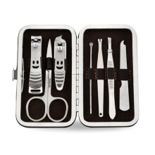 Kit de soin en acier inoxydable, coupe-ongles, format voyage, design antidérapant, outils tranchants et résistants, soins des mains et du visage (7