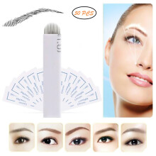 Film PU souple, lames de microblading en acier inoxydable jetables, imperméables et respirantes, incurvées, 18 aiguilles, autocollants extensibles,