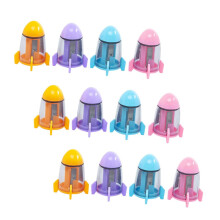 12 Pieces Rocket Design Portable Pencil Sharpener for Students, School Supplies, and Gift Items, Durable and Compact