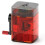 Hand Crank Pencil Sharpener with Red Transparent Body, Large Scrap Box, Automatic Pencil Feed Top for Students 1
