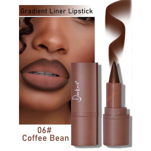 (Coffee bean) Gradient Lip Liner Pencil 2-in-1 Matte Waterproof Long Lasting Lipstick