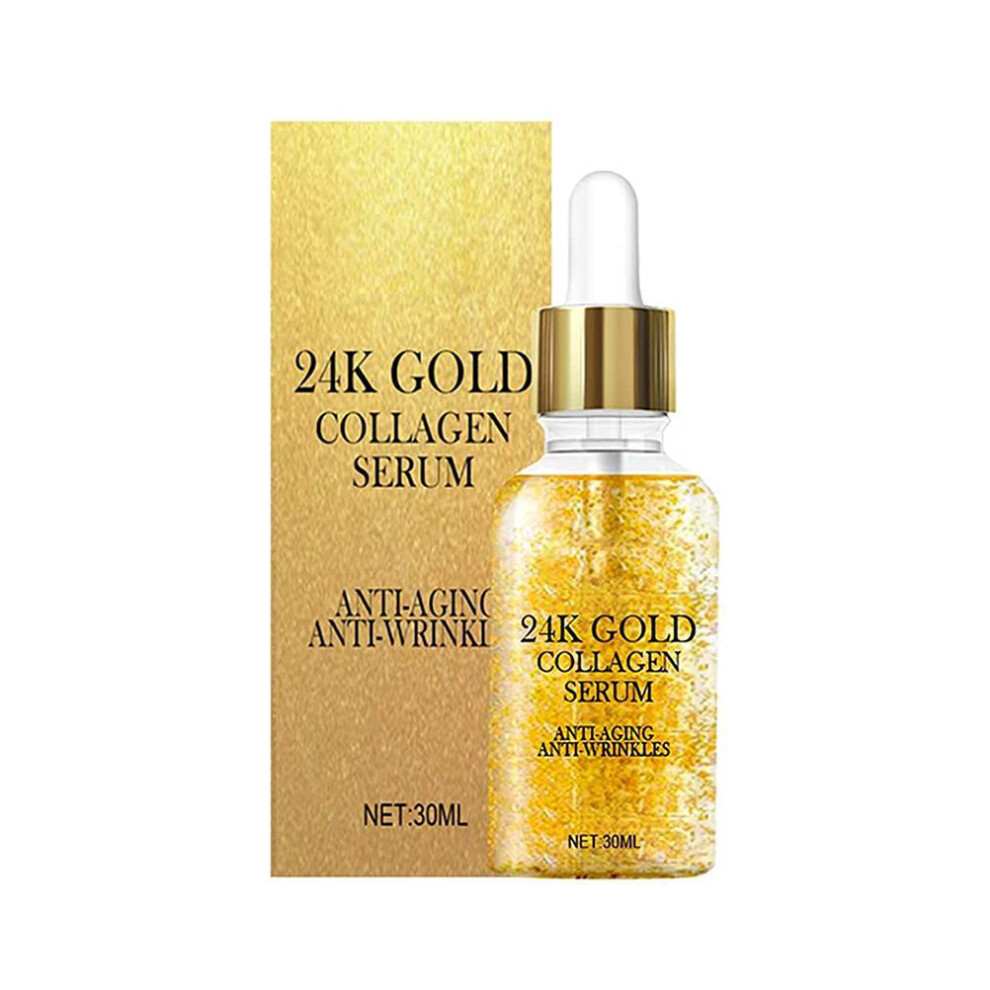 Gold Foil Essence Serum, Revitalizing Collagen Anti Aging Treatment, Enhances Skin Elasticity with Hyaluronic Acid Serum (1FL.OZ)