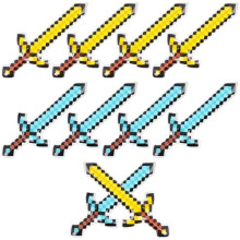 JWTRSVTY 10PCS Inflatable Swords Set, 63cm Inflatable Pixel Sword, Kids Pirate Party Props, for Cosplay Party, Pirate Theme Party, Costume Parties