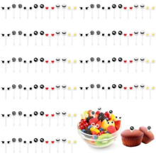 100 Pcs Cartoon Eyes Fruit Forks for Kids, Reusable Mini Fruit Picks, Dessert Party Utensils for Cake Snacks