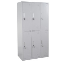 Schließfach Preston T829, Schließfachschrank Wertfachschrank Spind, Metall 6 Fächer