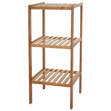 Badregal MCW-B18, Badezimmer Badschrank Standregal, Bambus